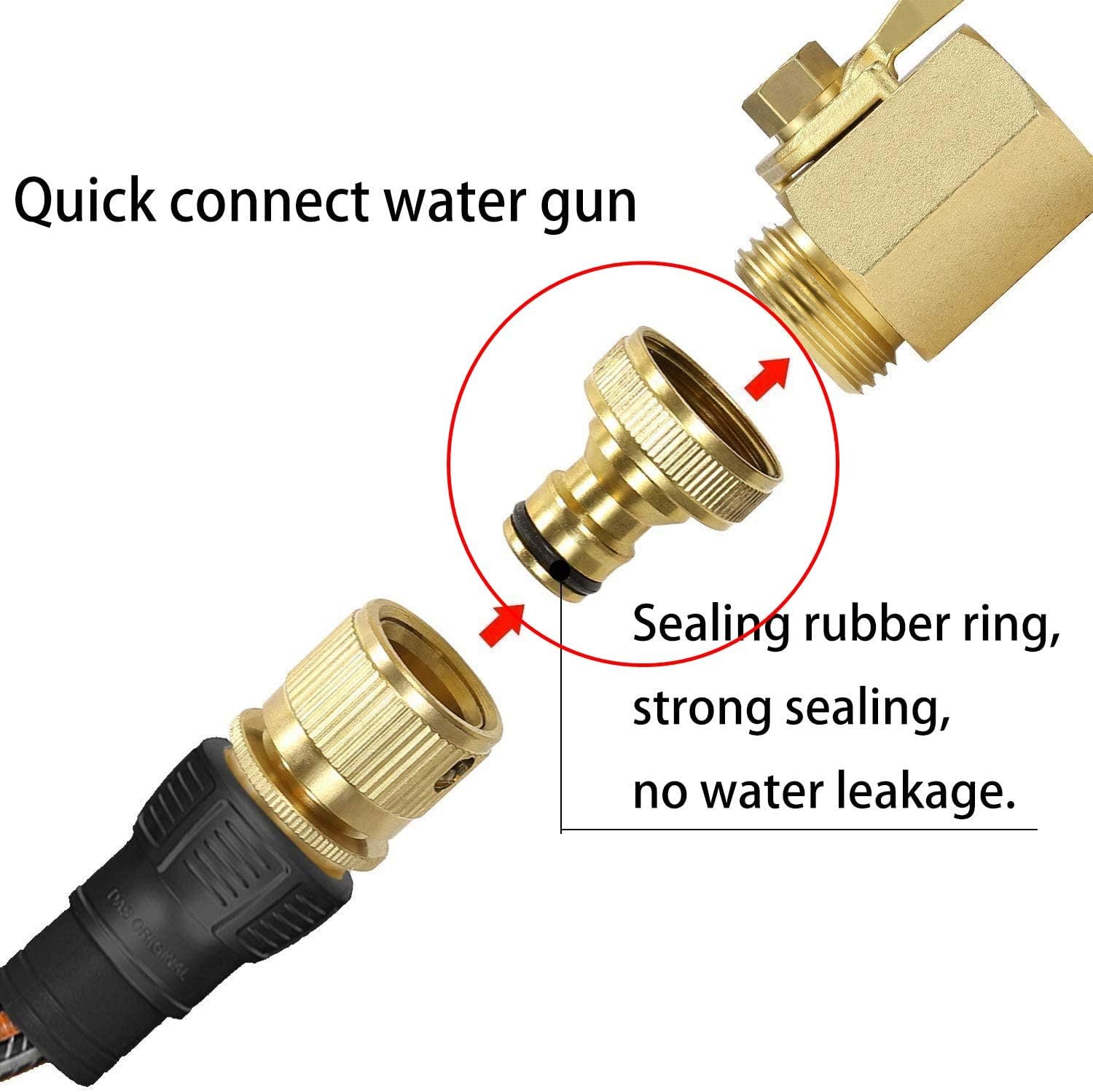JZK 4 PCS 3/4 inch 3/4″ tap connector brass fittings for hoses, garden
