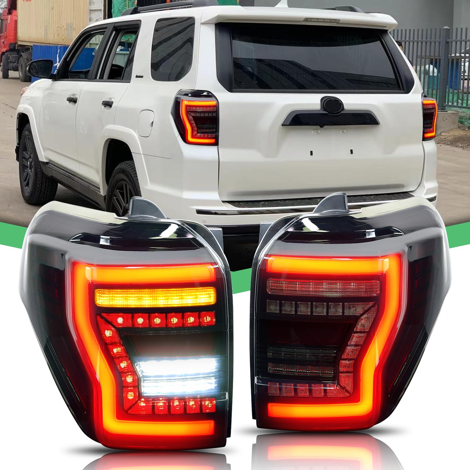 LED Tail Lights for Toyota 4Runner 2010-2020 TRD/Off-Road/SR5/Sport/Nightshade, Taillights Assembly for 4Runner 5th Gen with Sequential Turn Signal, Plug & Play (1 Pair)