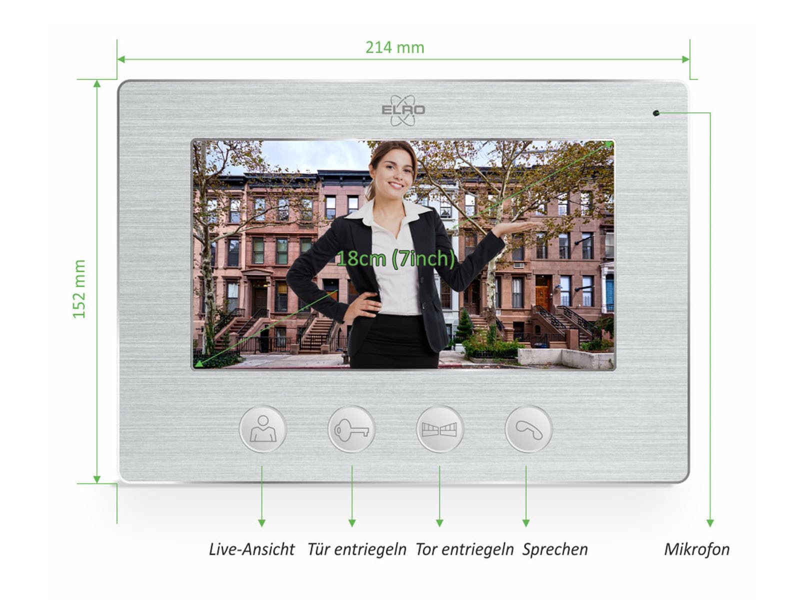 Türsprechanlage 2 monitor interni WiFi da 7 pollici, 4 fili con telecamera e apriporta