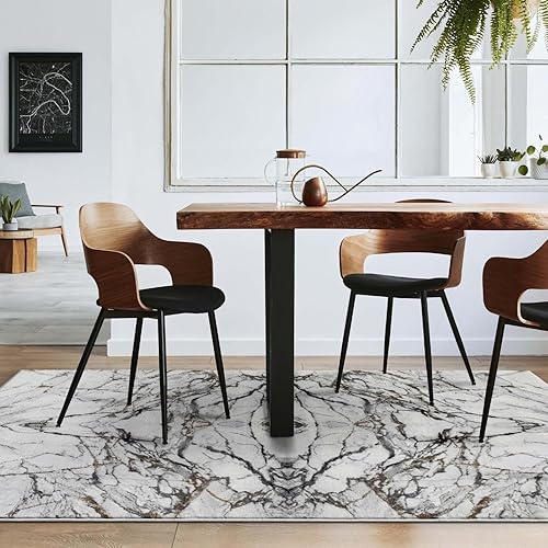 Miniatura 8 de LUXE WEAVERS Alfombra de área gris abstracta con efecto mármol 5x7