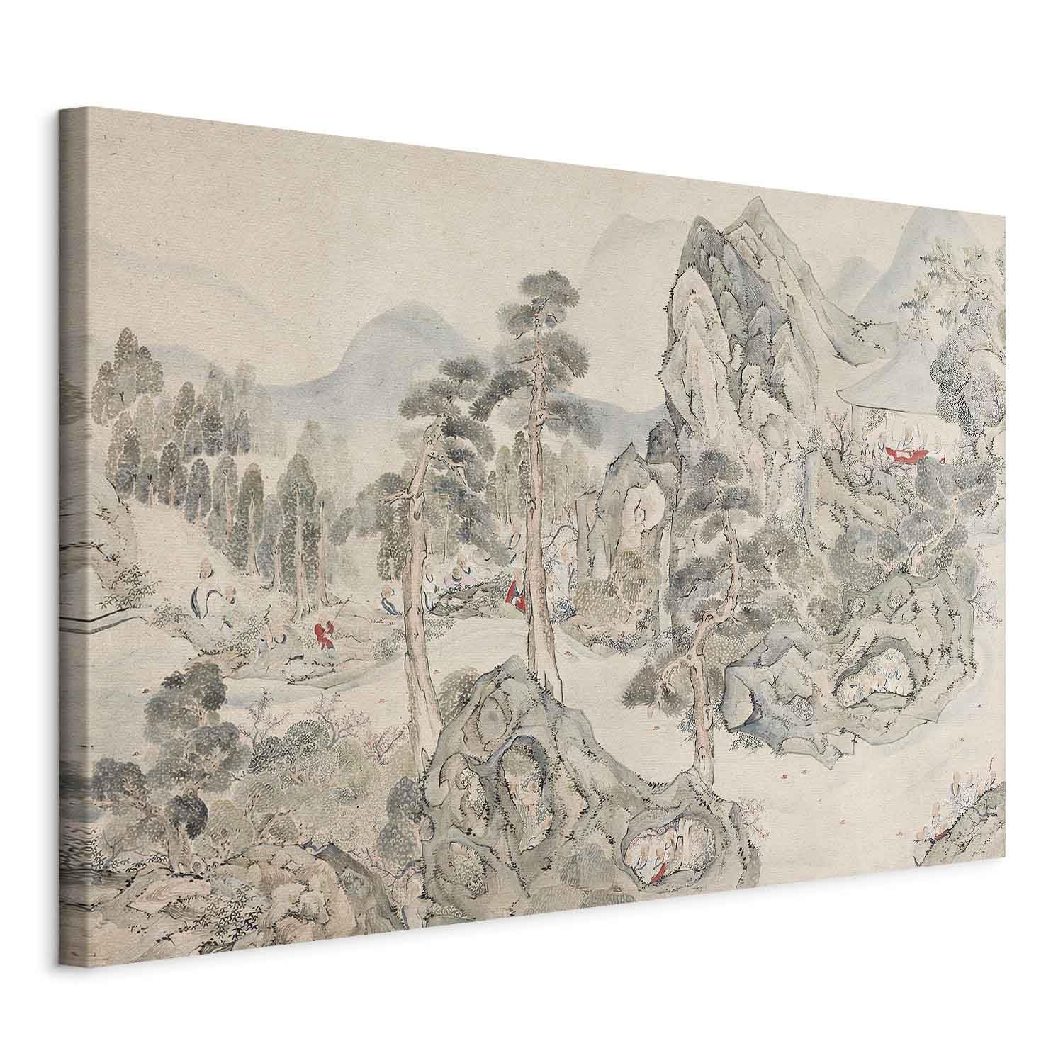 murando - Quadro Fonoassorbente Ike No Taiga Incontro Nel Padiglione Orchidee 120x80 cm 1 Pezzo - Quadri Acustici - Pannelli Fonoassorbenti Decorativi - Decorazione da Parete Soggiorno c-G-10007-b-a