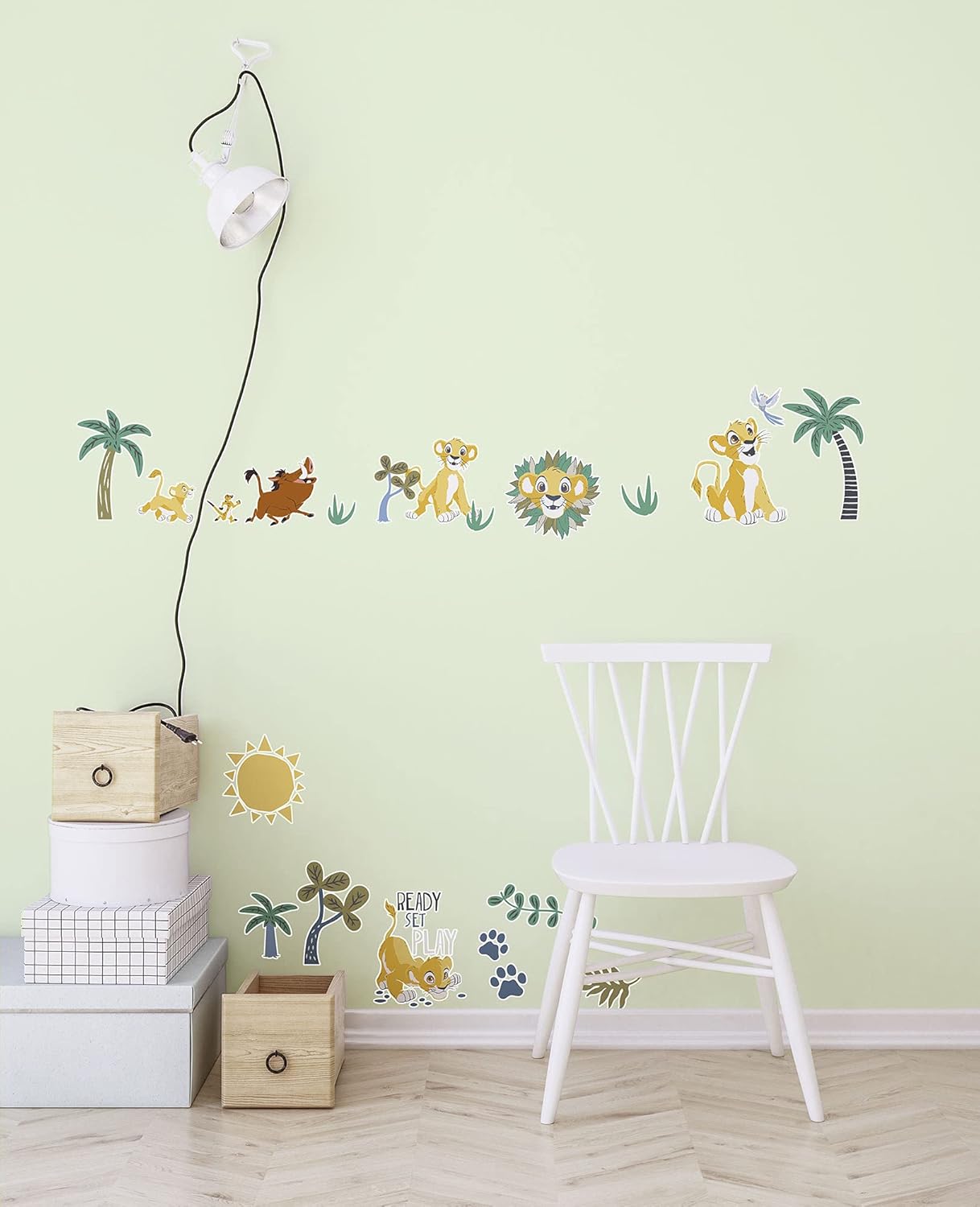 Komar Disney Wall Sticker Lion King Palmtrees 50 x 70 cm (Width x Height) 34 Pieces Pumbaa, Timon, Simba, Lion King, Lion King, Decorative Sticker, Wall Sticker, Children's Room - 14102h