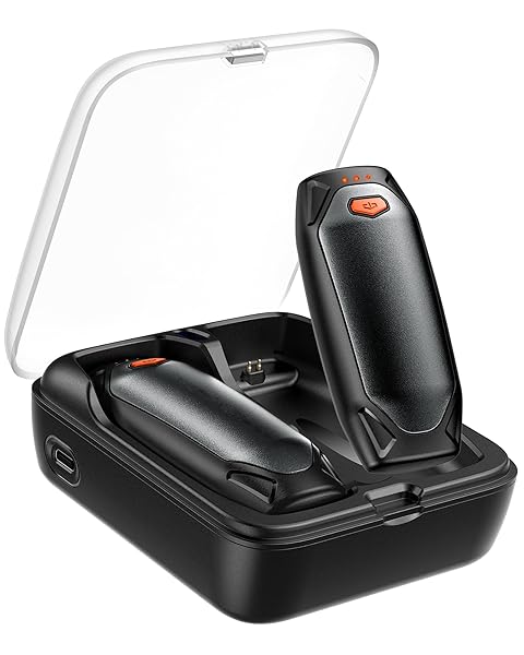 Kesguar Hand Warmers Rechargeable - 2 Pack 14000mAh AI Electric Hand Warmers with Charging Case, Magnetic 2 in 1 Pocket Handwarmers, Portable Heater Gifts for Women/Men/Christmas/Golf/Camping/Hunting