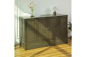 Queen Murphy Bed with Storage & Trifold Mattress