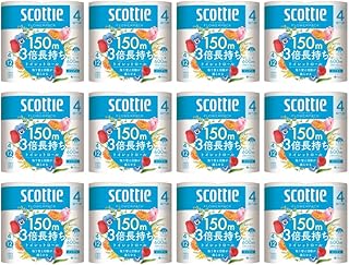 【スコッティ】 トイレットロール シングル フラワーパック 3倍長持ち 48ロール 香りつき 防災備蓄 ストック 備蓄 新生活 防災 消耗品 生活用品 日用消耗品 日用品 トイレットペーパー
