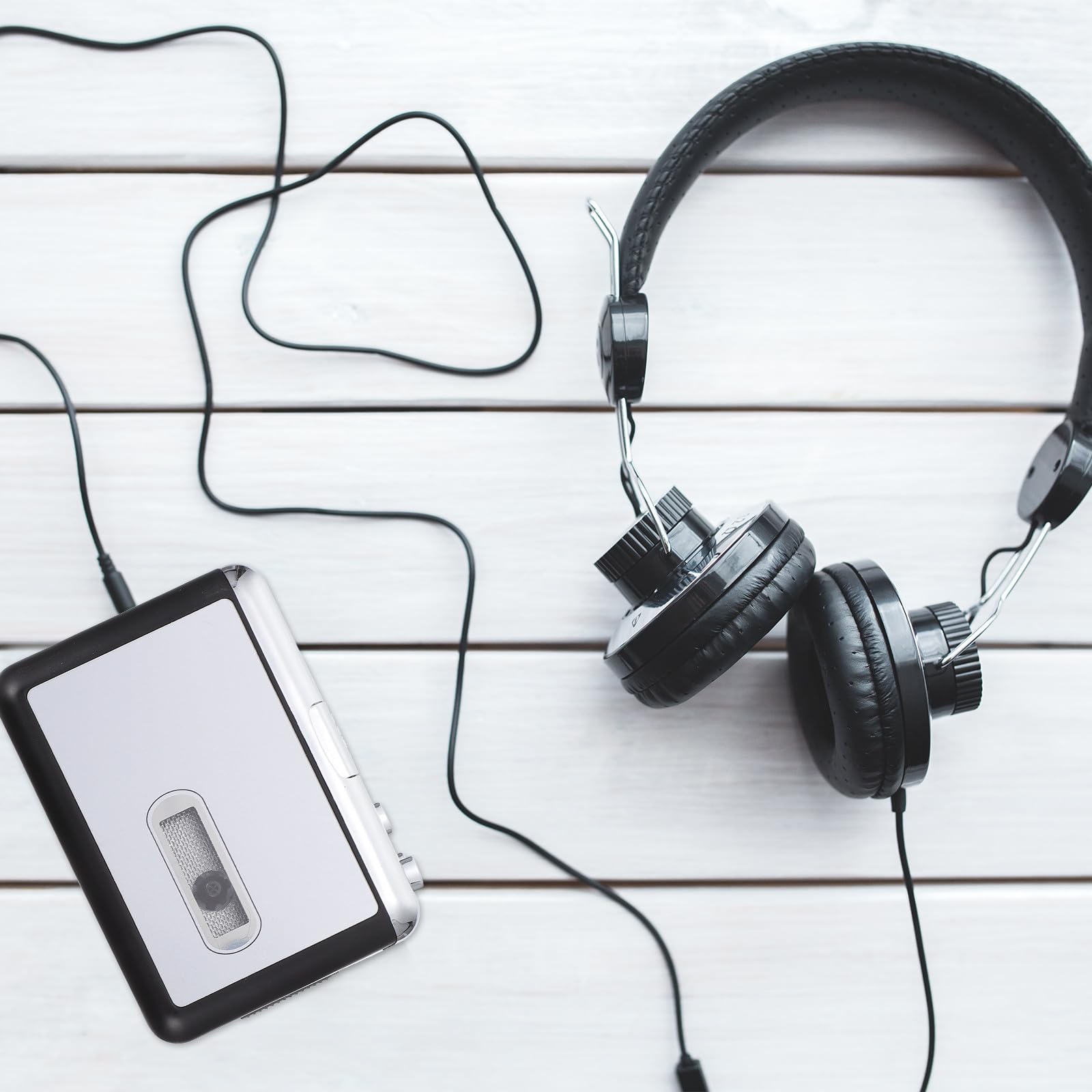 Dispositivo Portatile Convertitore Audio da Cassetta a MP3 Argento con Lettore USB e Alimentazione a Batterie 2 x AA, Adatto a Ufficio e Viaggi