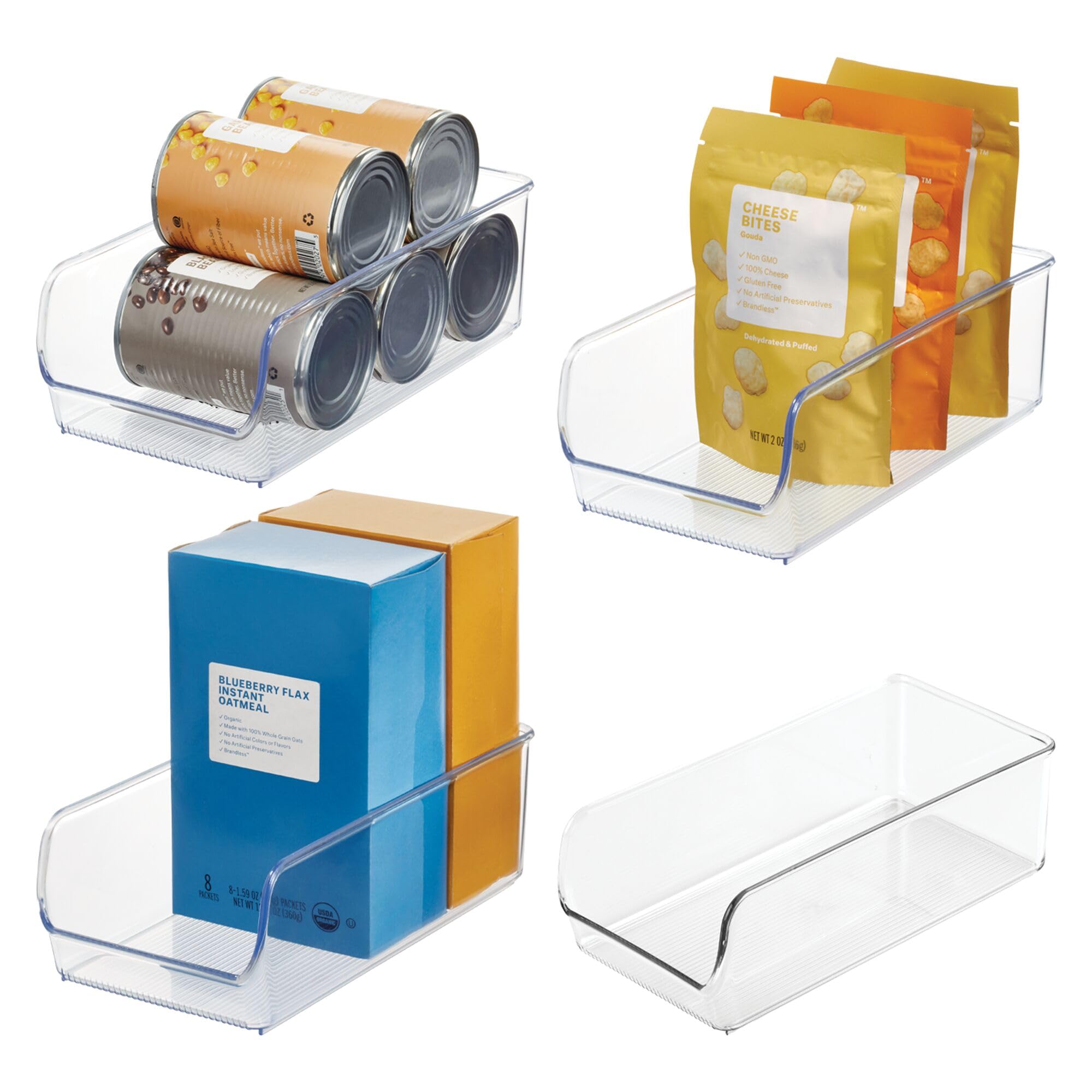 InterDesign iDesign - Contenedor de despensa para almacenamiento de cocina o gabinete, juego de 4, transparente