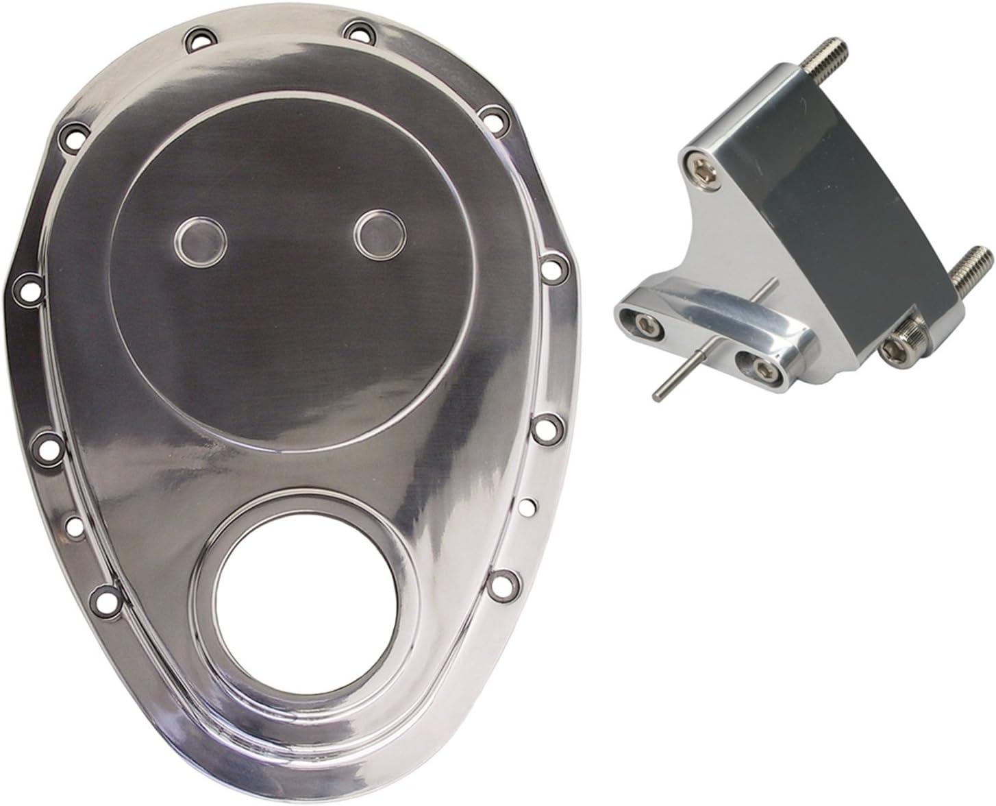 Trans-Dapt 6014 Polished Aluminum Timing Cover with Timing Tab