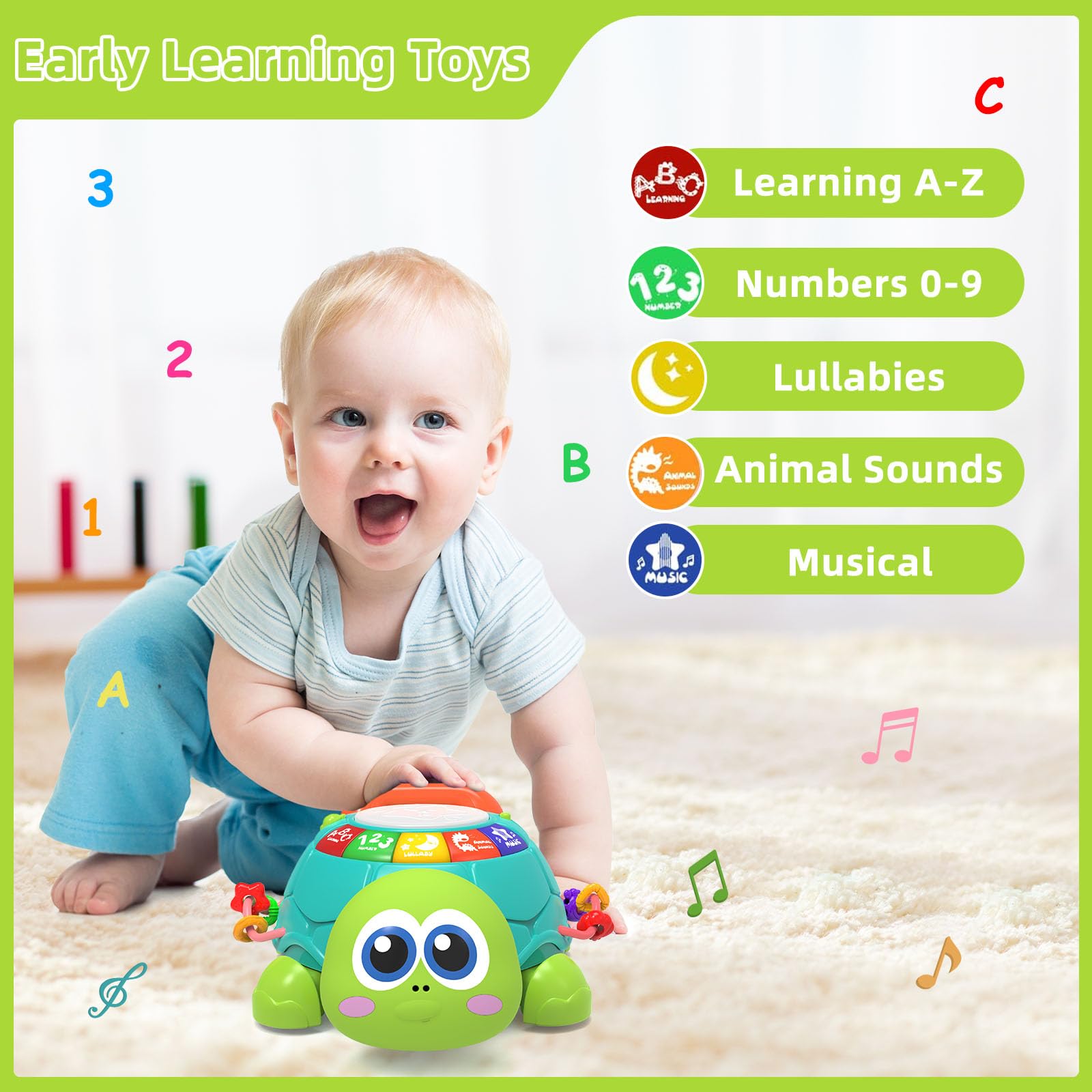 Hanayo Baby Spielzeug für 6-12 Monate, Musikspielzeug für Mädchen im Alter von 12 bis 18 Monaten, frühes Lernspielzeug für Babys, wichtige Geschenke für Neugeborene