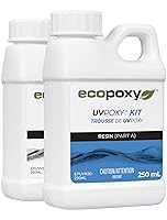 Vista 1 de EcoPoxy UVPoxy - Kit de resina epoxi para recubrimiento de superficies de mesa y arte – 16.91 onzas líquidas / 0.5 litros: curado rápido, resistente