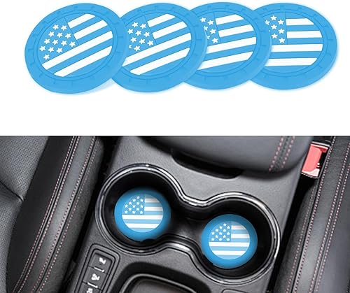Portavasos para automóvil, portavasos antideslizantes para automóvil, soporte de taza de bandera de EE. UU. de 2.75 pulgadas, portavasos de