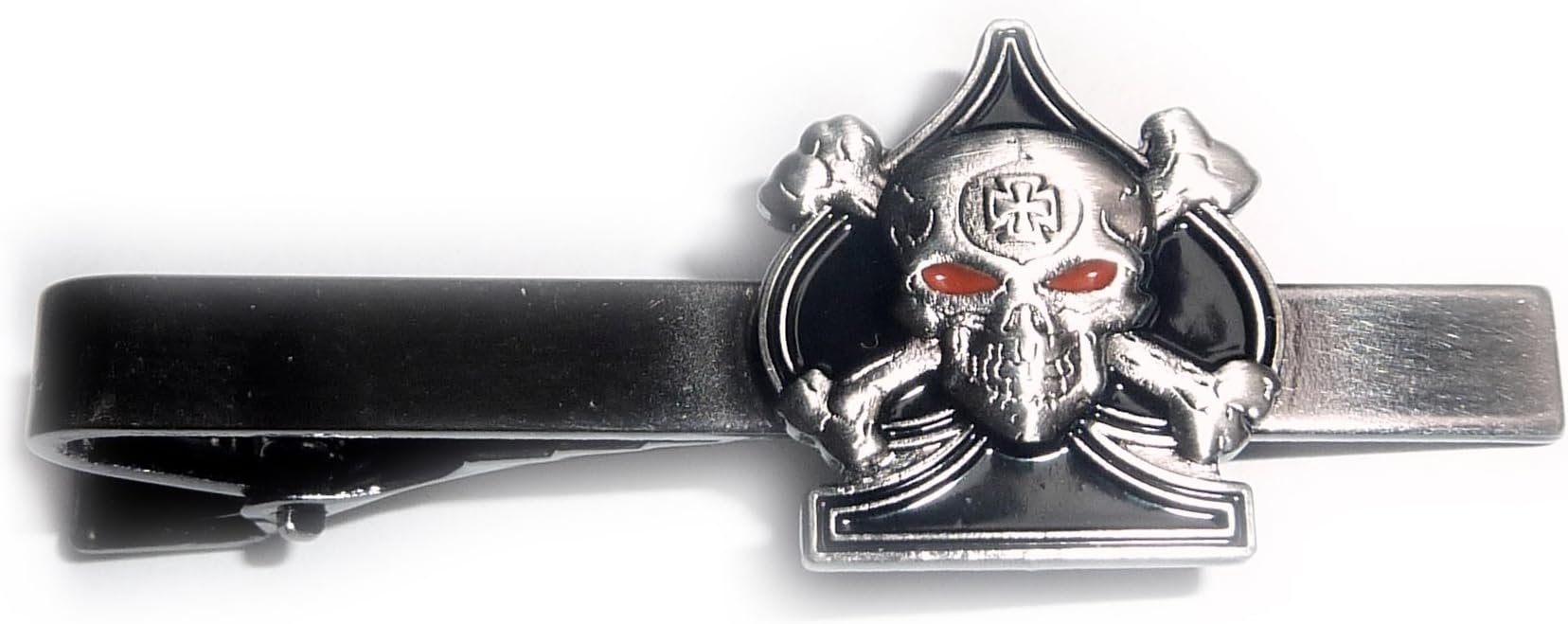 Military Collectibles Ace of Spades Death Card Skull & Crossbones Iron Cross Sniper Tie Bar Clip