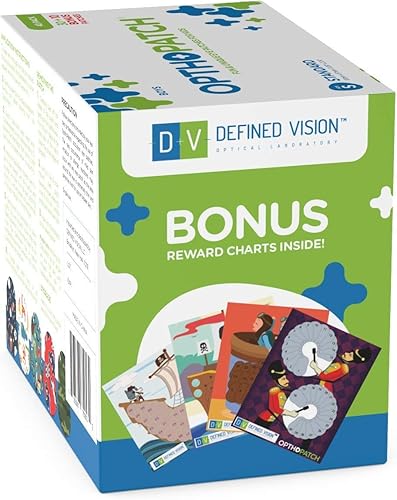 Miniatura 8 de Opthopatch Defined Vision - Parches para ojos para niños, diseño divertido para niños, 30 + 10 vendajes adhesivos de algodón hipoalergénico sin