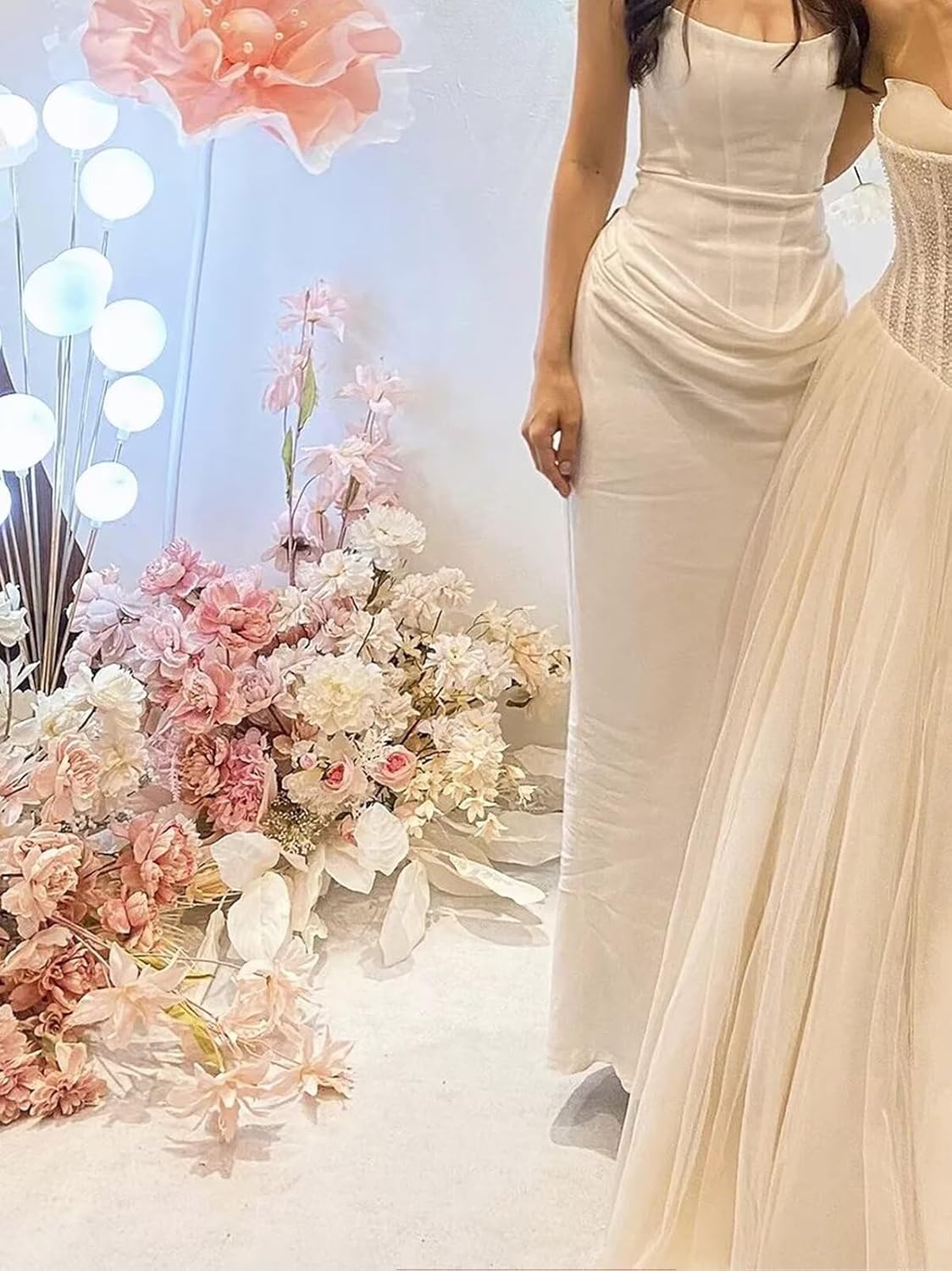 Mermaid Satin Prom Dresses for Women Long Bodycon Corset Ruched Formal Cocktail Party Gown - Image 5