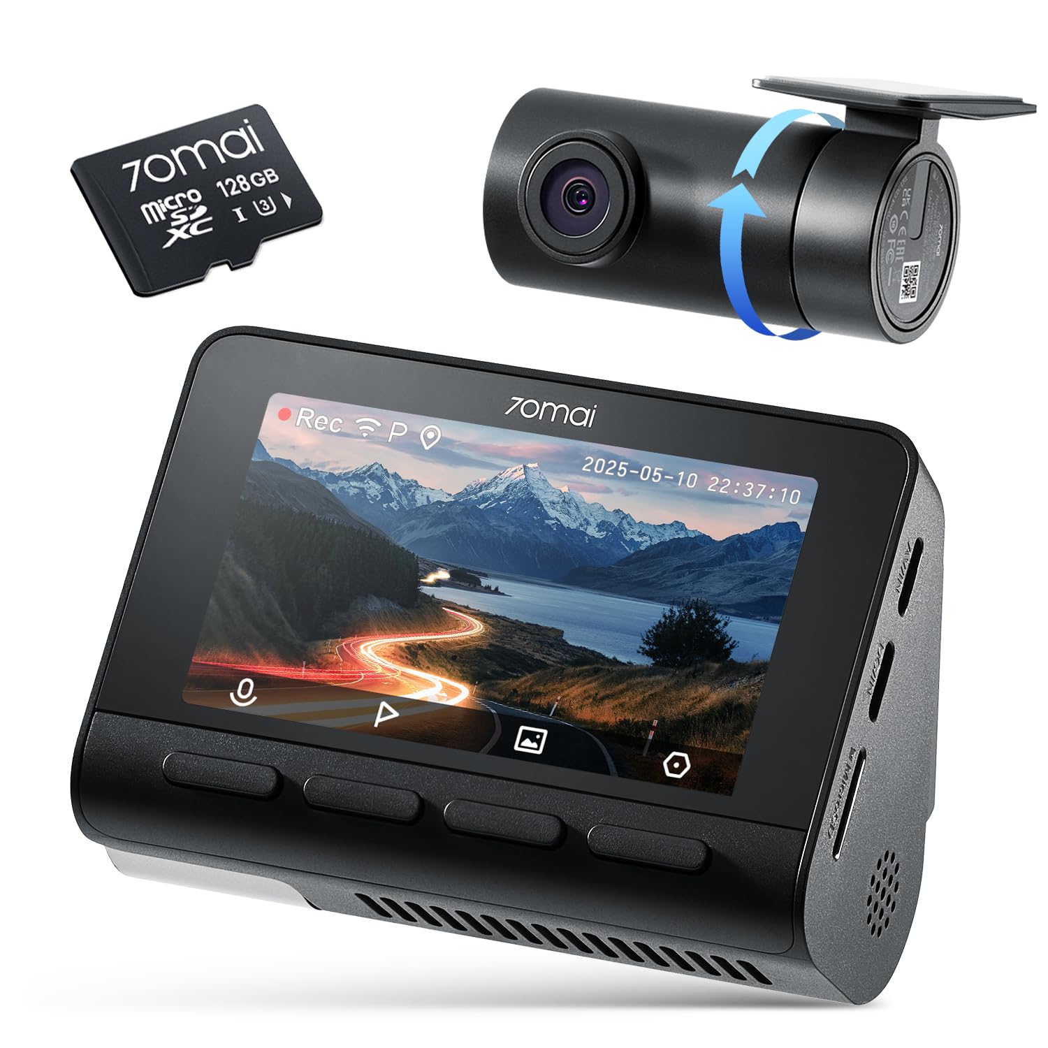 【ほぼ新】70mai Dash Cam 4K A800SEドラレコ800万画素 Amazon.co.jp: 【800万画素超強暗視+128GB MircoSDカード付属】 70mai