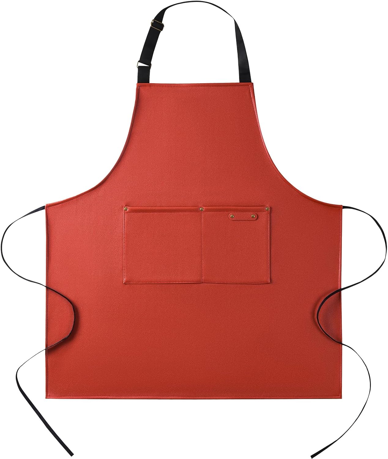 eywlwaar PU Waterproof Apron with 2 Big Pockets Adjustable Oil Proof Apron for Kitchen Dishwashing Cooking 29.92"x 26.77"