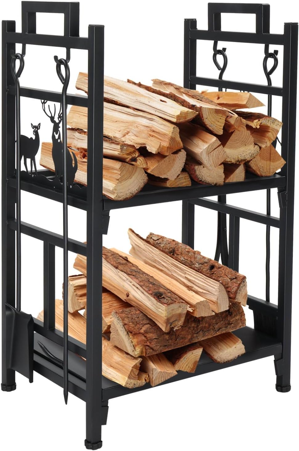 Outdoor Log/Wood Storage Holder Iron X Shape Rack - Rust Finish, Waterproof, Frost Resistant