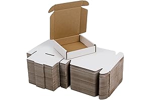 White Corrugated 4x4x1 Small Shipping Boxes (50 Pack)