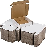 Vista 10 de Paquete de 50 cajas de envío pequeñas de 6.5 x 3.2 x 2.2 pulgadas, cajas de cartón corrugado marrón, caja de embalaje de correo móvil