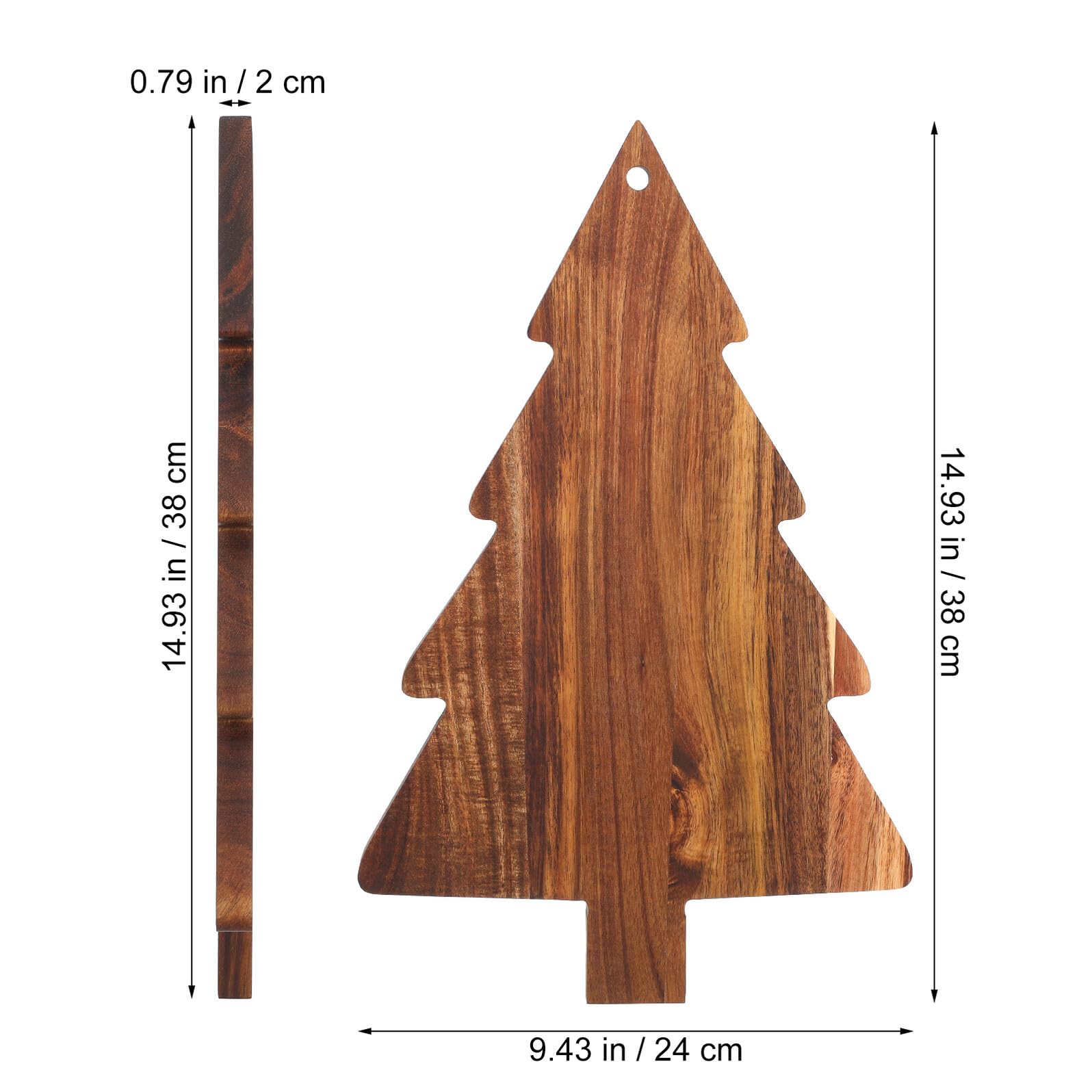 OUNONA Bandeja de Madera Forma de Árbol de Navidad para Cortar Quesos y Servir Aperitivos Fiestas Navideñas