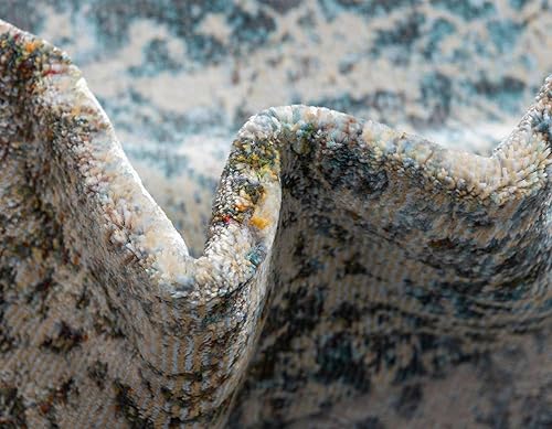 Miniatura 8 de Unique Loom Baracoa Collection - Alfombra de área Panamericana (4 pies 3 pulgadas x 6 pies 1 pulgada, rectangular, cremaazul)