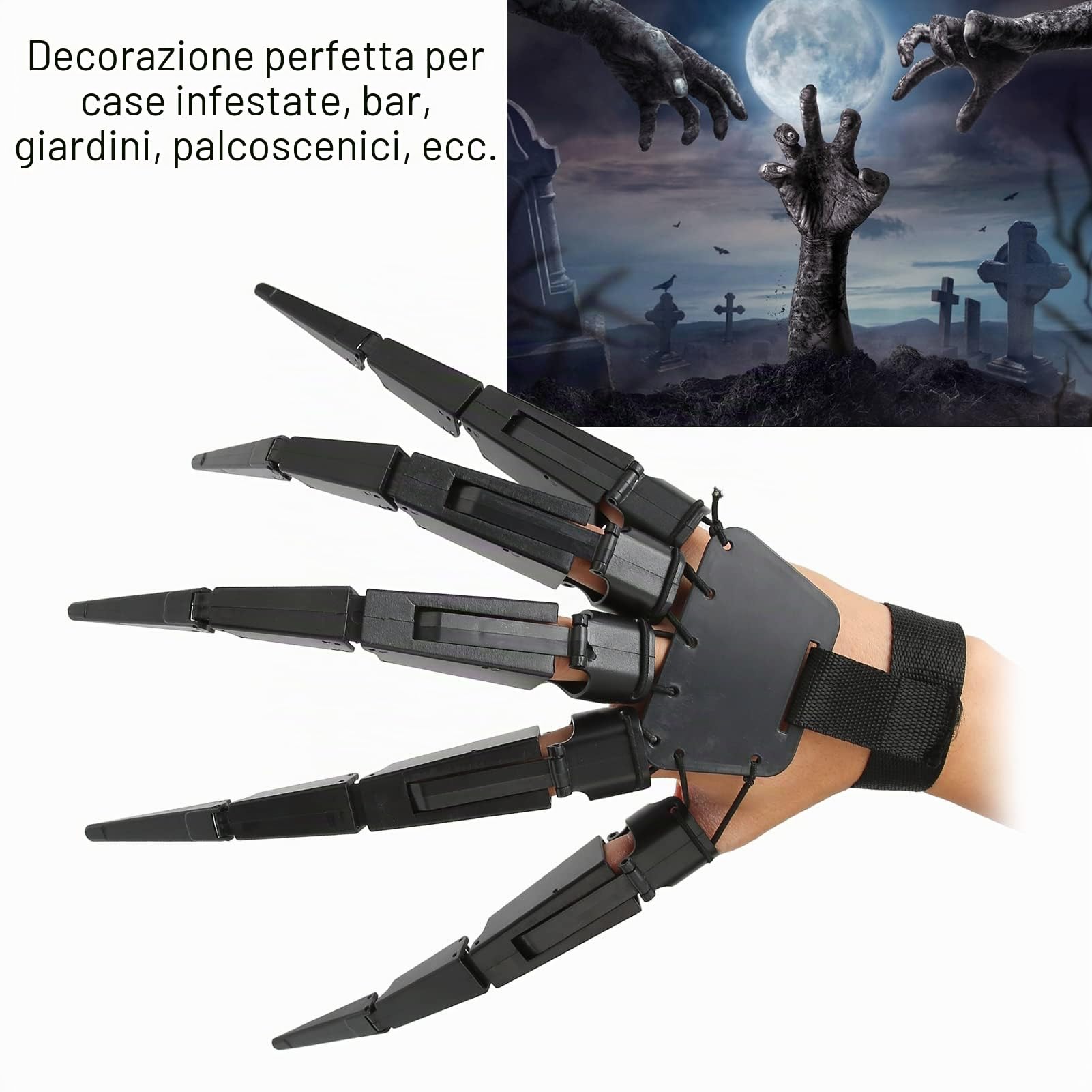YUYTE Dita Articolate di Halloween, Estensione del Dito Indossabile Orribile Forniture per Feste Puntelli per Cosplay, Accessori per Cosplay di Halloween, Puntelli per Artigli