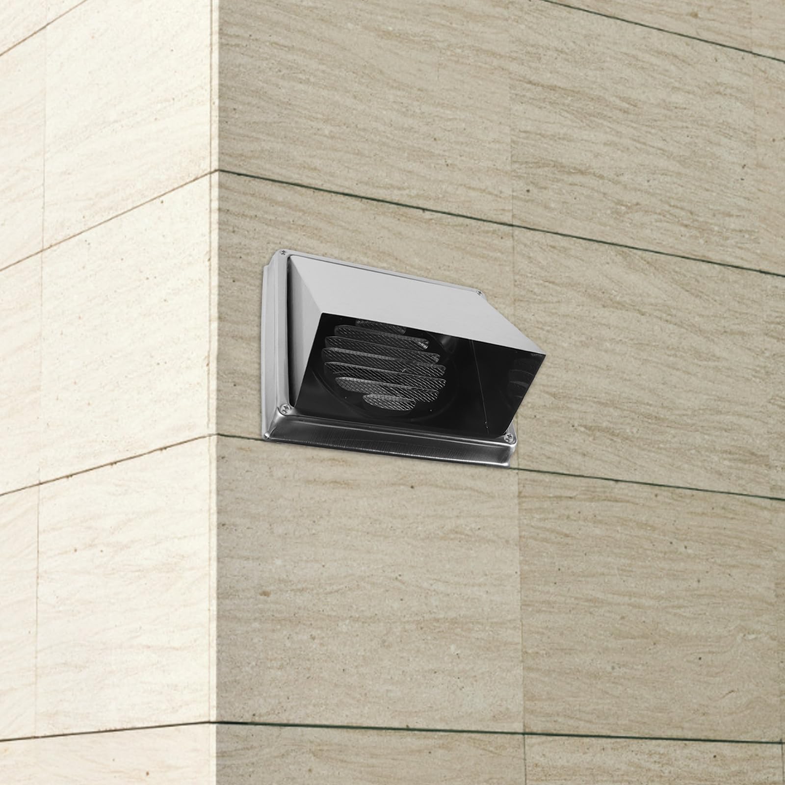 Homoyoyo Grille D’aération Murale en Acier Inoxydable 100 Mm Clapet Amovible, Capuchon de Conduit D’évacuation Allongé 200 Mm pour Sécheuse, Couvercle de Ventilation Extérieur Résistant