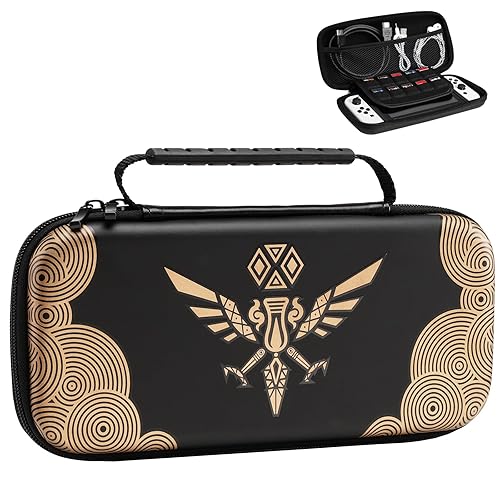TiMOVO Carrying Case Compatible with Nintendo Switch OLED Model 2021 & Switch, Zelda Tears of the Kingdom Game Storage Portable Handbag with Pocket
