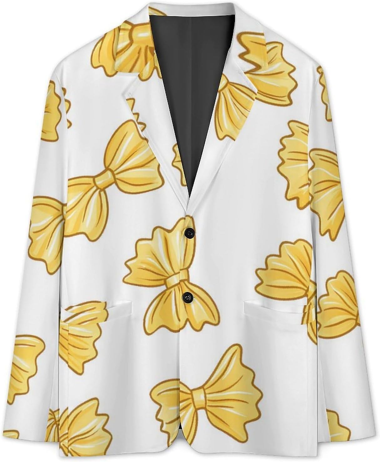 Yellow Bows Suits Blazer for Men Two Buttons Business Jacket Coat Wedding Dinner Party