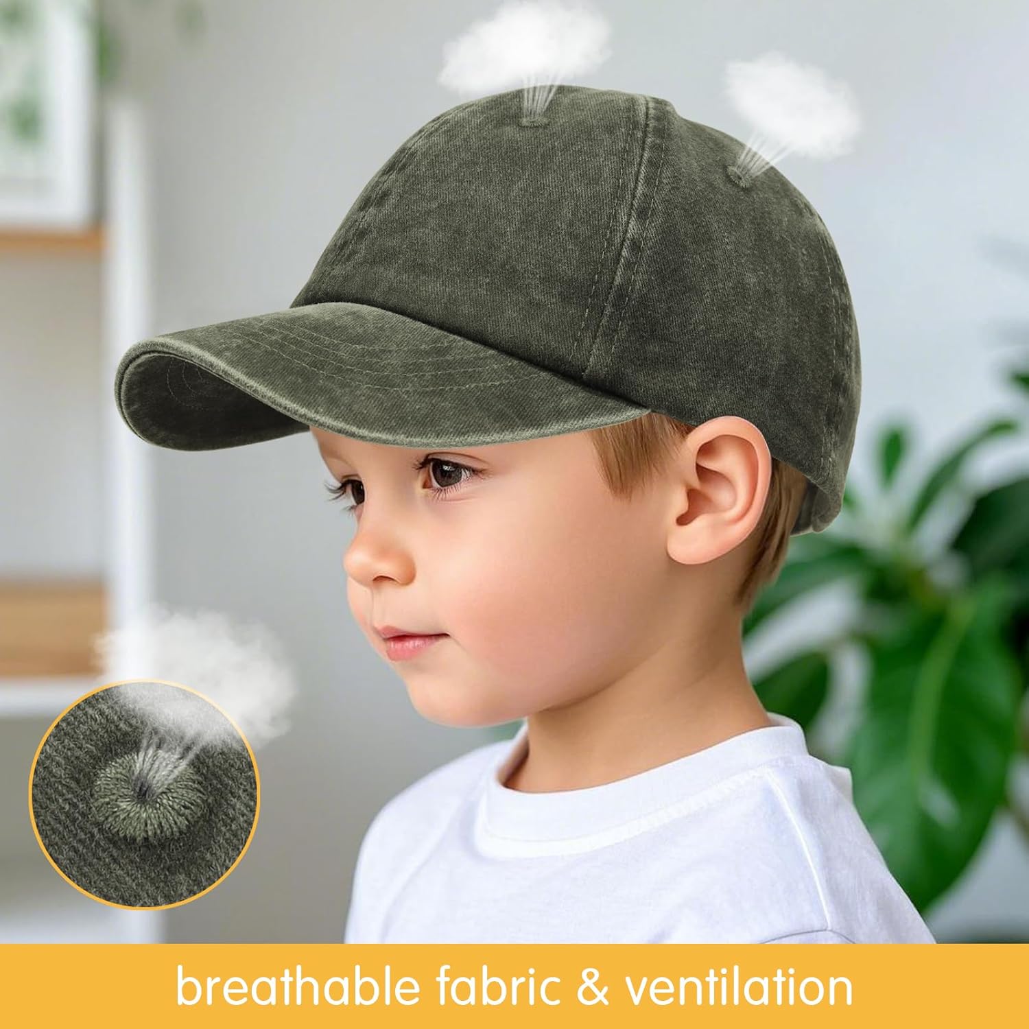 Kids Baseball Cap for Age 2-5,Adjustable Vintage Washed Cotton Toddler Baseball Hat for Boys & Girls - Image 4