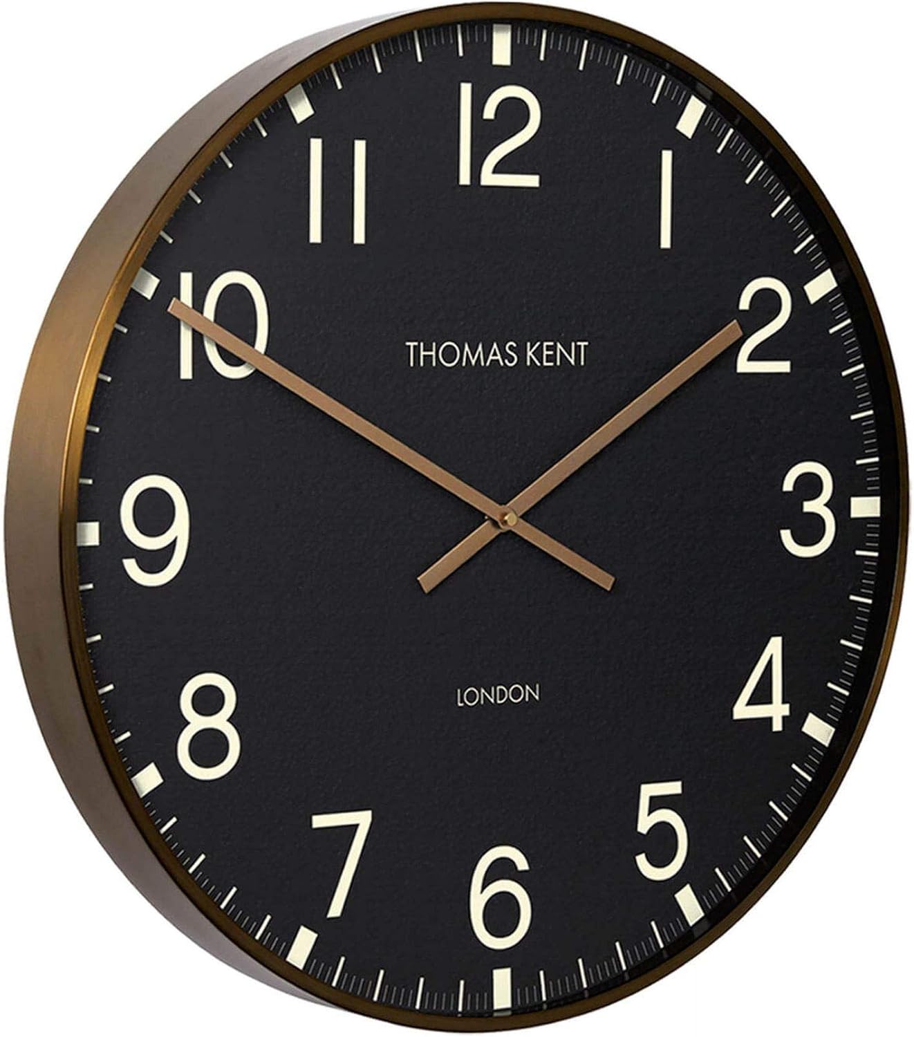 Thomas Kent Black and Clocksmith Brass Extra Large Wall Clock 30