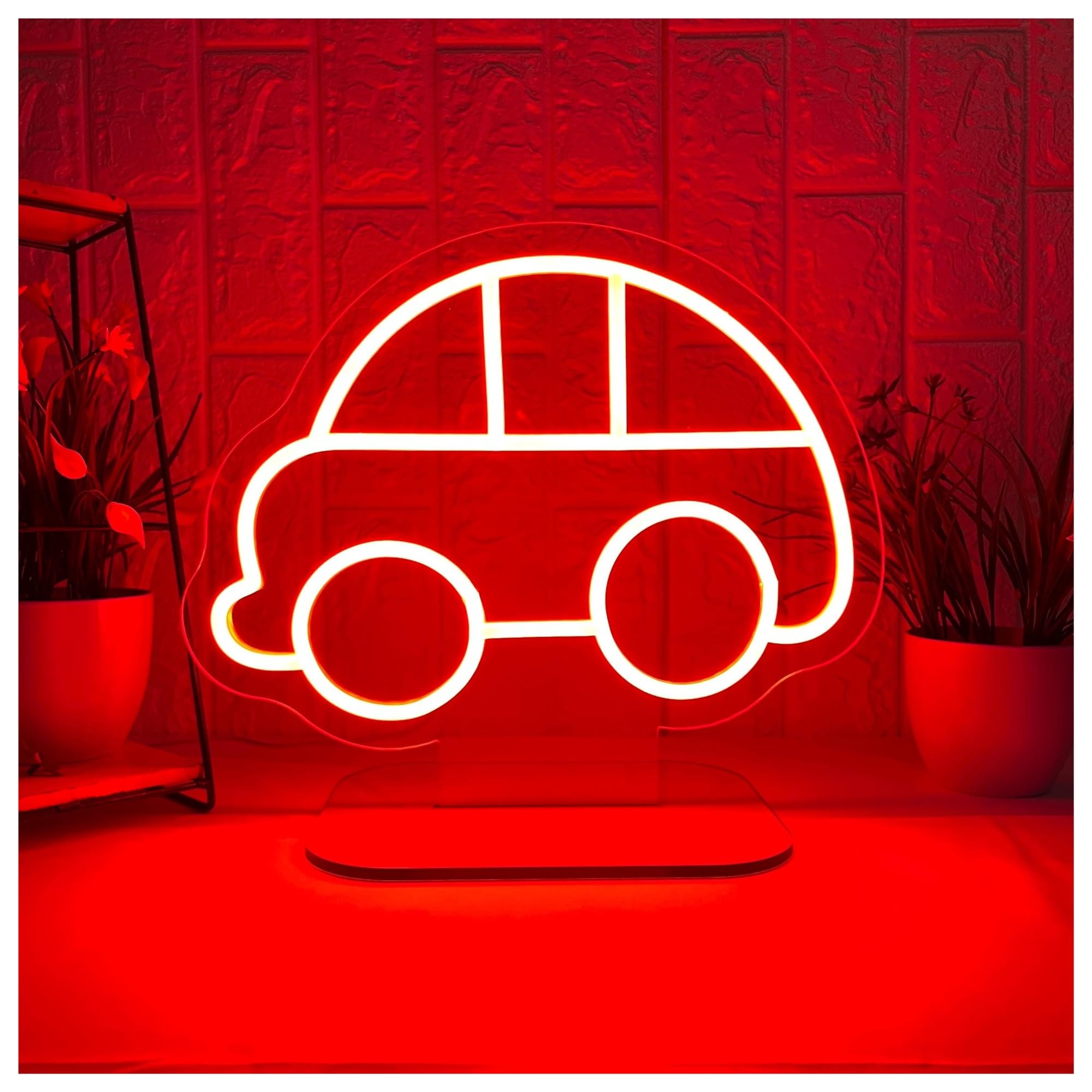 RONGCH Hanging Art Neon Signs Car Neon Sign, Suitable for Table Desk Decor with Brightness Adjustable 30cmx35cm