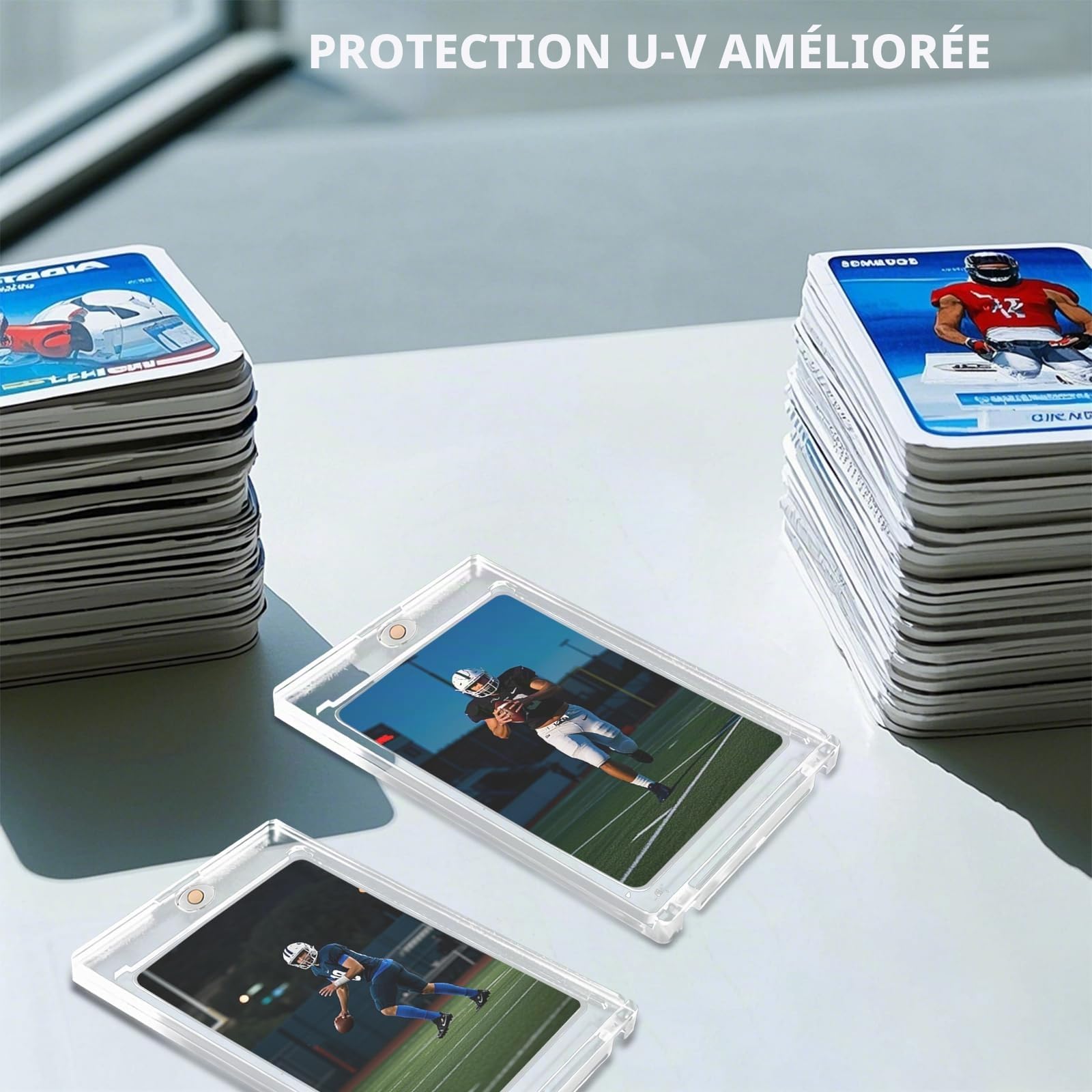 Lot de 15 Porte-Cartes magnétiques en Plastique Rigide pour Cartes à Collectionner, Protection UV, 35 pt