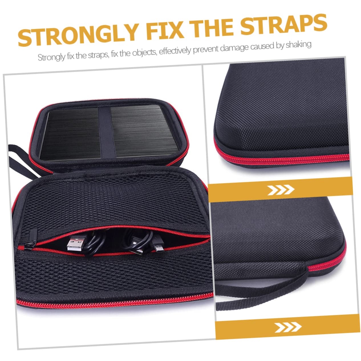 HEMOTON Pochette de Rangement Résistant aux Chocs Toucher Confortable Étui de Protection en Eva Noir Lecteur DVD pour Écouteurs et Câbles USB en Voyage