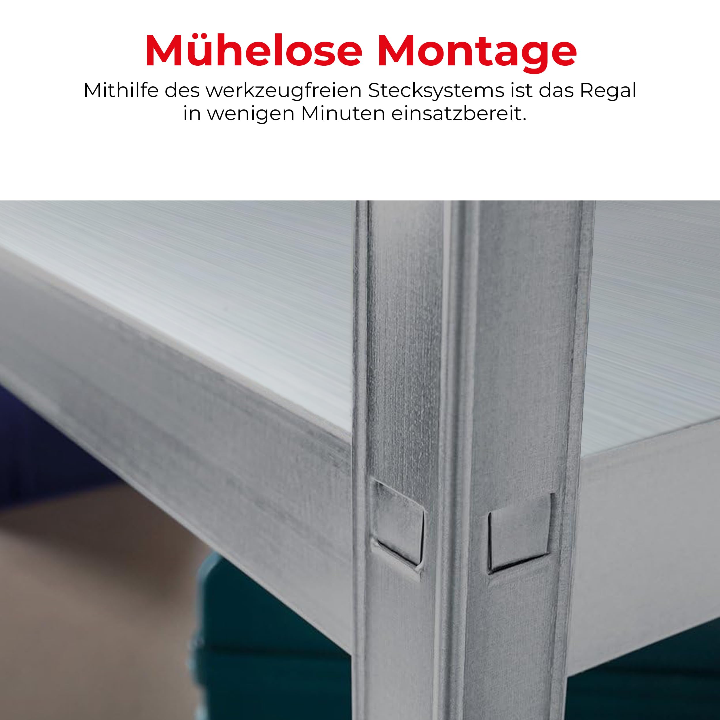 SCHULTE Regalwelt | Steckregal - Metallregal 180 x 160 x 40 cm | Kellerregal - Lagerregal | 520 KG Belastung | Regal Metall - Regalsystem - Buchregal - Regale für Kellerraum | Made in Germany
