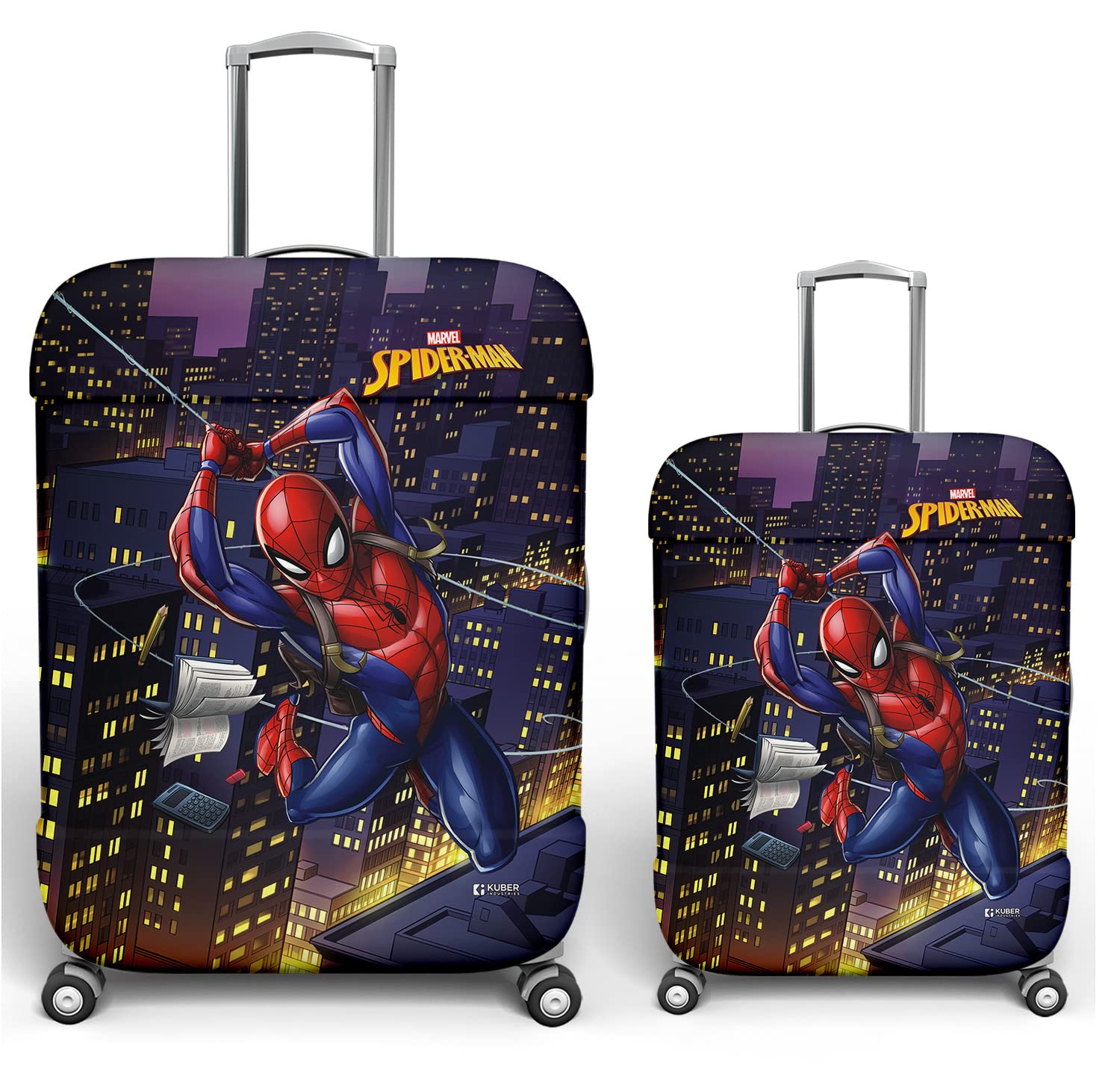 Kuber Industries Marvel Spiderman Luggage Cover | Polyester Travel Suitcase Cover | Washable | Stretchable Suitcase Cover | 18-22 Inch-Small | 26-30 Inch-Large | Pack of 2 | multicolored Kuber Industries Marvel Spiderman Luggage Cover | Polyester Travel Suitcase Cover | Washable | Stretchable Suitcase Cover | 18-22 Inch-Small | 26-30 Inch-Large | Pack of 2 | multicolored