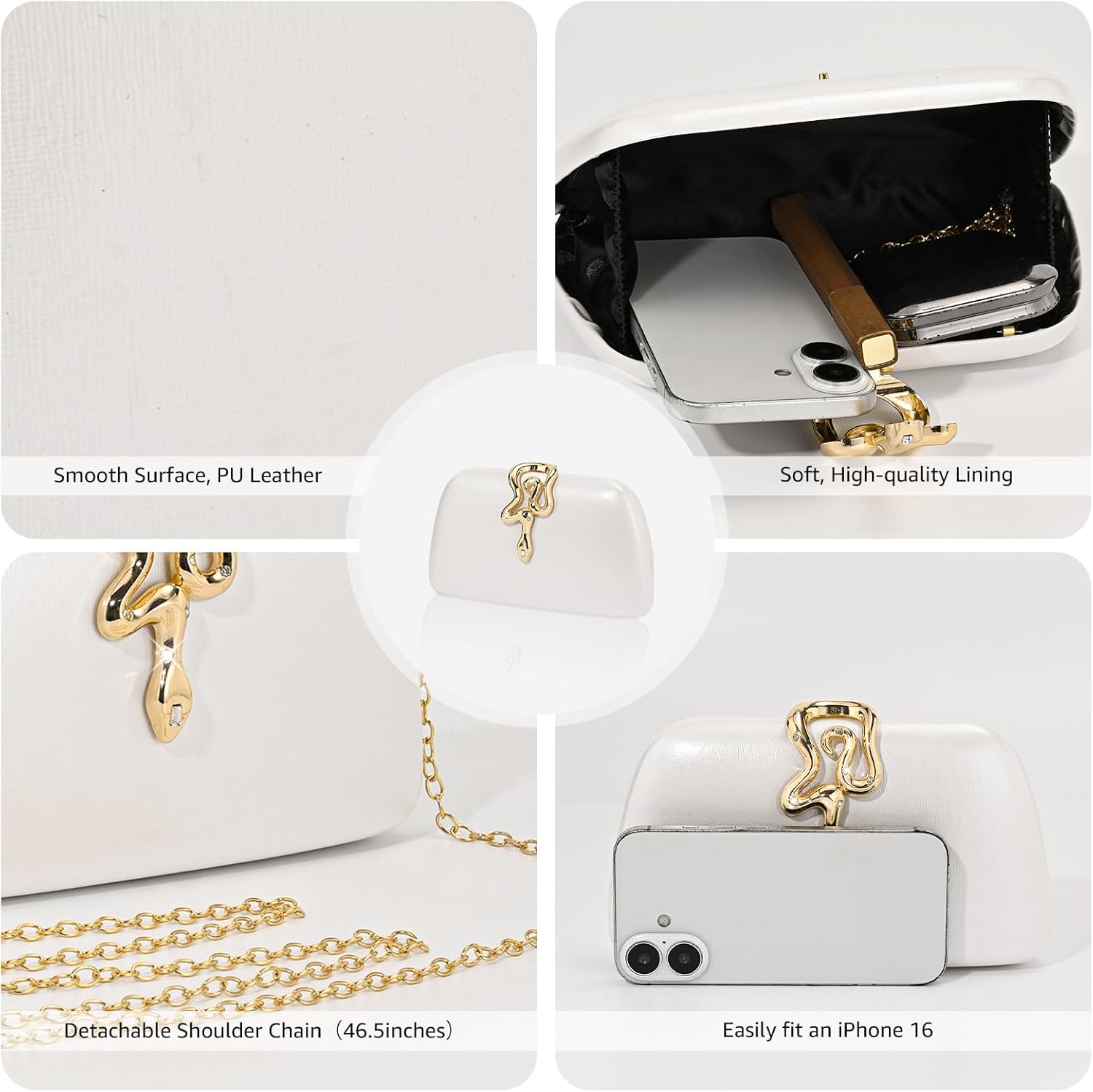 Evening Clutch Purses for Women Formal Evening Bag for Wedding Clutch Shoulder Bag Cocktail Party