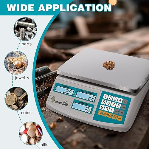 Miniatura 2 de Báscula de conteo industrial de 30 kg66 lb x 0.00 oz, báscula digital de conteo de inventario de alta precisión con batería CCCA para piezas,