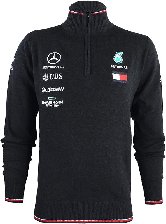 Mercedes Amg Petronas Motorsport Offizielle Formel 1 Merchandise 2019 F1 Team Strick Sweater Grau Amazon De Fashion