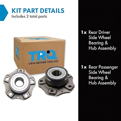 Vista 207 de TRQ Juego de 2 rodamientos de rueda trasera y conjunto de cubo con sensor ABS compatible con Ford Transit Connect 2014-2018