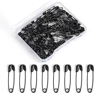 150pcs Safety Pins, 19mm Small Black Safety Pins for Clothes Mini Metal Safety Pin for Clothing Sewing Handicrafts Jewelry Making (19mm Black)