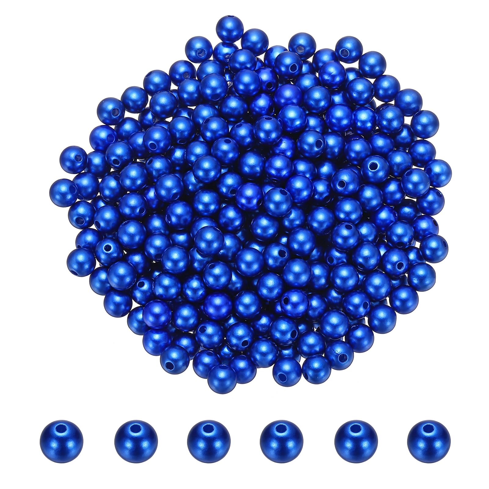 PATIKIL 6mm Colored Pearls, 700Pcs Pearl Beads for Jewelry Making Round ABS Craft Beads with Holes for Jewelry Making DIY Crafts Necklace Bracelet Earring Sewing Home Decor, Deep Blue