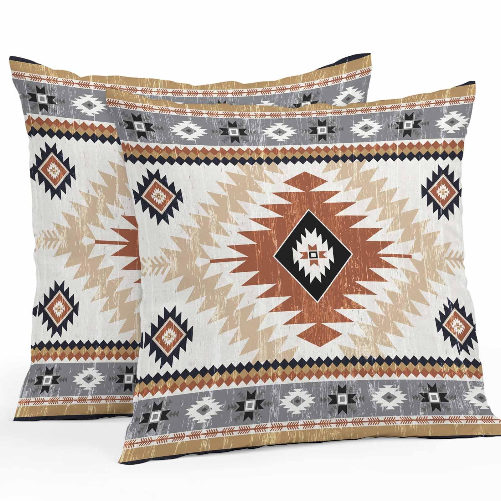 Litter Star Outdoor Throw Pillow Covers Waterproof Pillow Cases 16x16in Aztec Bohemian Ethnic Style Decorative Pillow Covers Cushion Cases for Couch