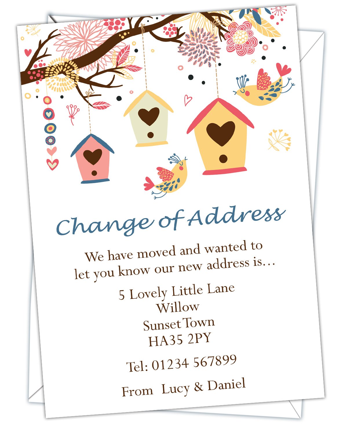 Personalised Change of Address Cards With Free Envelopes (Design Code: COA 009) (Pack of 40)