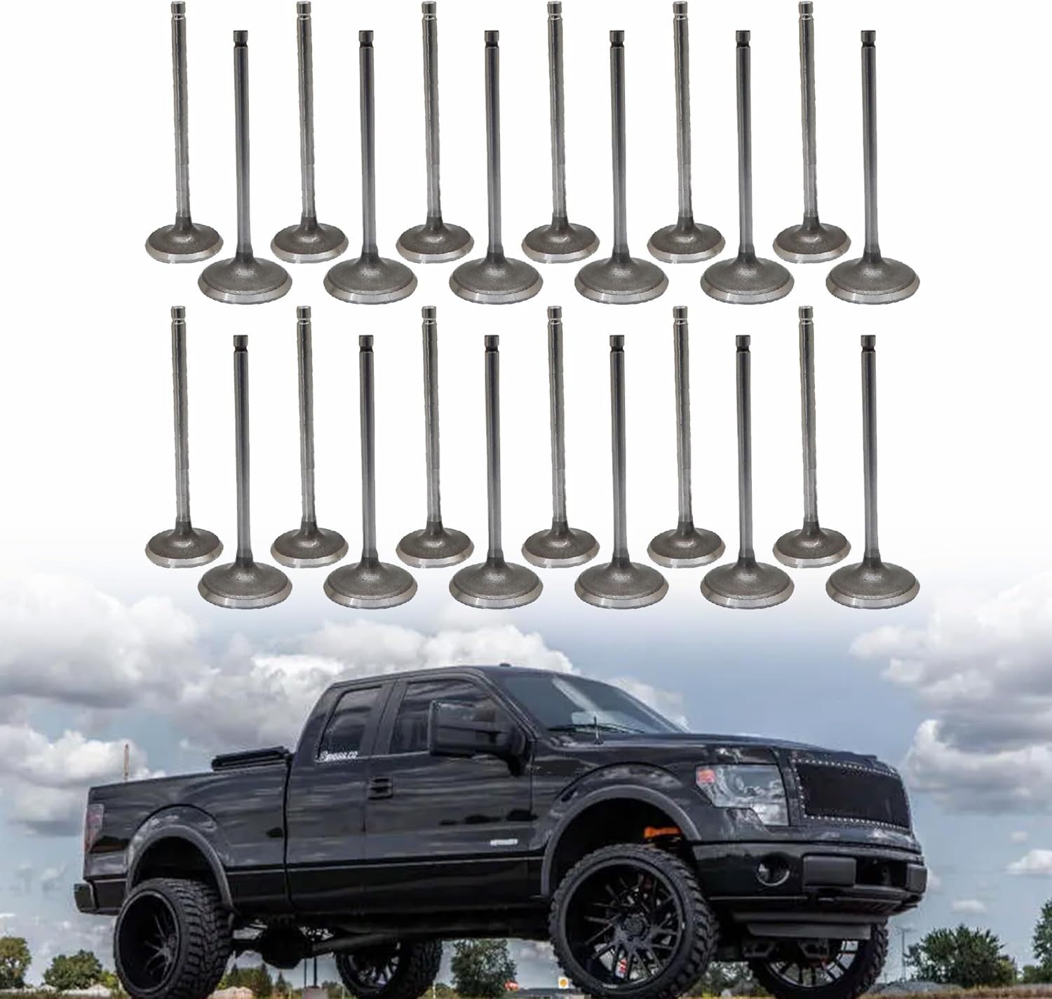 GXARTS 12 Pcs Exhaust 12 Pcs Intake Valve Kit 7T4Z-6507-B 7T4Z-6505-A Compatible with Ford F-150 3.7L. 3.5L. 3.3L Gas. 3.3L Hybrid 2007 2008 2009 2010 2011 2012 2013 2014 2015 2016 2017