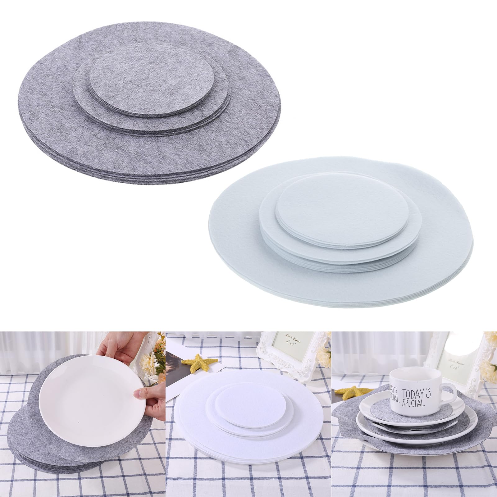 NEWFT Set of 24 Soft Felt Plate Dividers 3 Sizes Pan Separator Cookware Bakeware