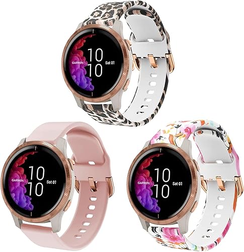 Miniatura 12 de Bandas compatibles con Garmin Vivoactive 5 / Vivoactive 3/ Venu 2 Plus/Venu Sq/Venu Smart Watch, correa de repuesto de silicona suave de liberación