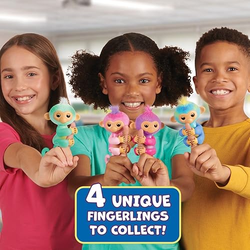 Miniatura 6 de Fingerlings Mono bebé interactivo con más de 70 sonidos y reacciones - Leo, azul, 3.14 x 3.14 x 4.92 pulgadas