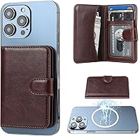 Vista 21 de Bocasal Cartera Magnética para MagSafe, Soporte Magnético para Tarjetas con Bloqueo RFID de Cuero, para iPhone 16/15/14/13/12 Pro/Max/Plus, Cartera