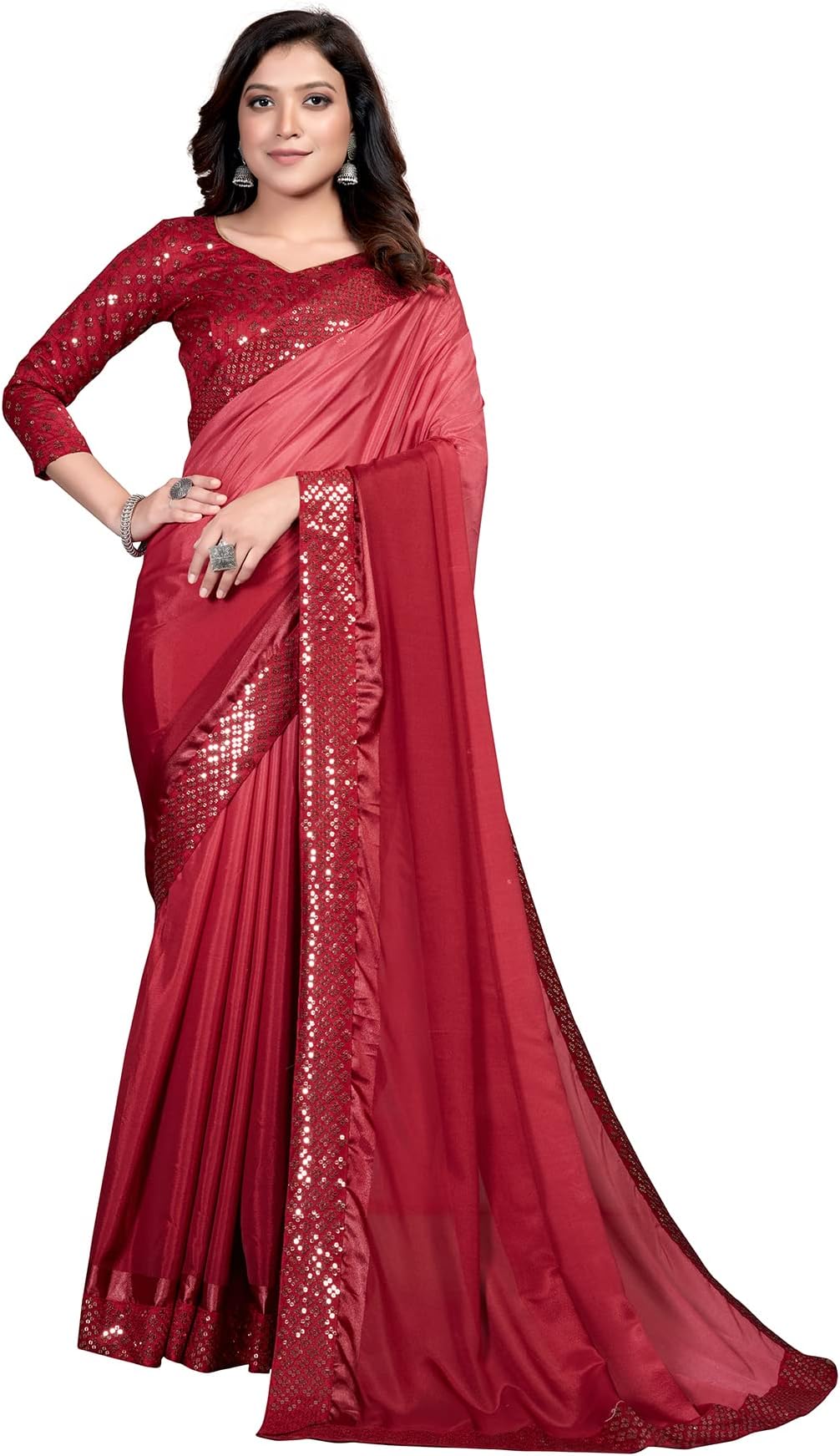 Pratham Blue Women's Silk Saree With Blouse Piece